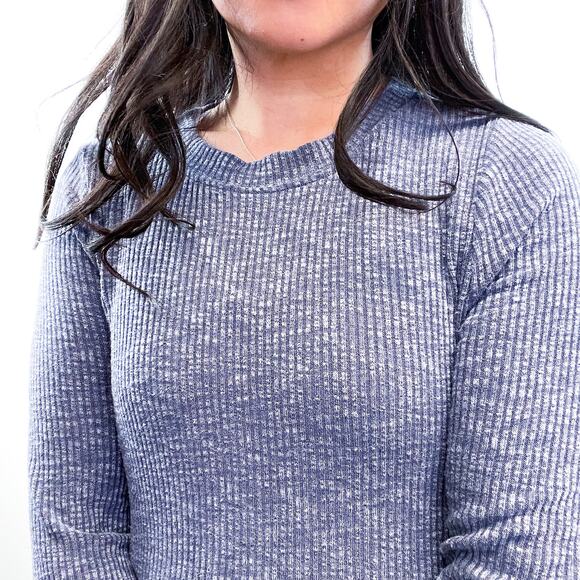 Abercrombie & Fitch Size M Flared A-Line Ribbed Dress Blue - Picture 9 of 11